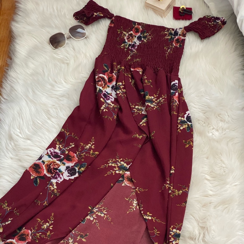 Off the Shoulder Red Sundress